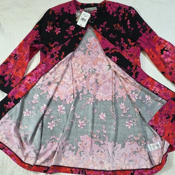 NWT Danny & Nicole Black And Pink Floral Jacket - Picture 6 of 8